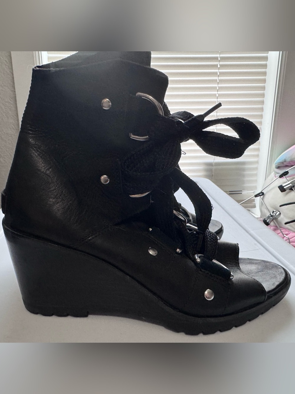 Sorel Black After Hours Lace Up Sandal - Picture 6 of 7